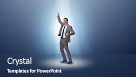  Presentation with spotlight - PPT layouts consisting of career stage - businessman in the spotlight background and a ocean colored foreground