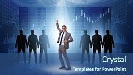  Presentation with spotlight - Cool new PPT layouts with career stage - businessman in the spotlight backdrop and a ocean colored foreground