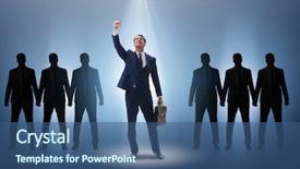  Presentation with spotlight - Theme enhanced with career stage - businessman in the spotlight background and a ocean colored foreground