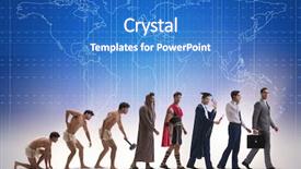  Presentation with mankind - PPT theme featuring career stage - progression of man mankind background and a teal colored foreground