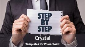  Presentation with step - Cool new slides with career stage - step by step backdrop and a dark gray colored foreground