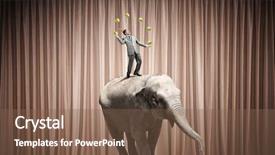  Presentation with juggling - Audience pleasing theme consisting of career stage - young businessman in cap standing backdrop and a violet colored foreground