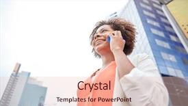  Presentation with great communication skills in business - PPT theme with career success - business communication technology and people background and a lemonade colored foreground