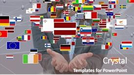  Presentation with digital tranforamtion - Cool new presentation design with career success women color - digital composite of various flags backdrop and a  colored foreground