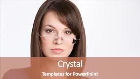  Presentation with glasses - Beautiful theme featuring career success women color - front view of business woman backdrop and a coral colored foreground