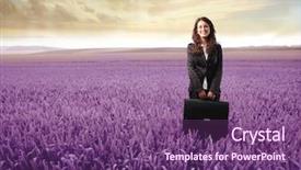  Presentation with purple - Audience pleasing PPT theme consisting of career success women color - portrait of a businesswoman standing backdrop and a violet colored foreground