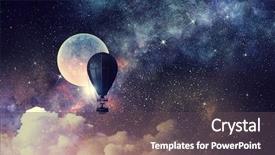  Presentation with women success - Slides with career success women color - woman traveling in aerostat mixed background and a dark gray colored foreground