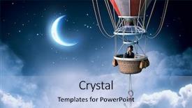  Presentation with women success - Beautiful presentation featuring career success women color - woman traveling in aerostat mixed backdrop and a light blue colored foreground