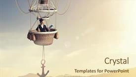  Presentation with women success - Beautiful slide set featuring career success women color - woman traveling in aerostat backdrop and a cream colored foreground