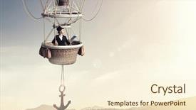  Presentation with traveling to paris - PPT layouts having career success women color - woman traveling in aerostat background and a cream colored foreground