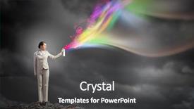  Presentation with spray paint - PPT layouts featuring career success women color - woman use paint spray background and a  colored foreground