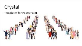  Presentation with corporate maze - Slide set having career succession - many colleagues corporate teamwork background and a  colored foreground