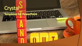  Presentation with cube - Slide deck having career succession - stand out written background and a  colored foreground