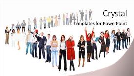  Presentation with stand apart - Audience pleasing slide set consisting of career succession - together we stand many colleagues backdrop and a  colored foreground