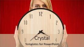  Presentation with timeline - Presentation theme featuring career timeline - young attractive woman holds background and a lemonade colored foreground