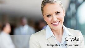  Presentation with cheerful - Beautiful PPT theme featuring career woman - close up portrait of cheerful backdrop and a white colored foreground