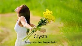  Presentation with jesus out of the tumb - Presentation theme having carefree adorable girl with arms background and a yellow colored foreground