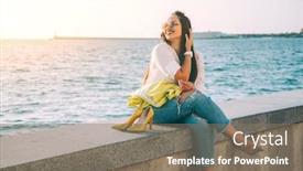  Presentation with city street - Cool new theme with carefree-and-happy-plus-size backdrop and a gray colored foreground