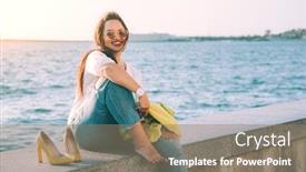  Presentation with city street - PPT layouts enhanced with carefree-and-happy-plus-size background and a coral colored foreground