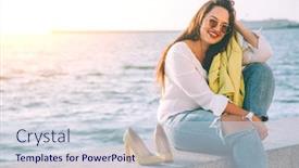  Presentation with city street - PPT theme having carefree-and-happy-plus-size background and a lemonade colored foreground