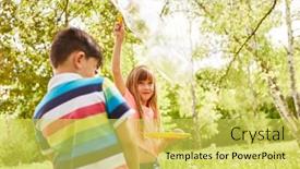  Presentation with making soap - Slides enhanced with carefree-girl-making-soap-bubble background and a yellow colored foreground