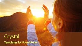  Presentation with hipster girl playing tetris game - PPT layouts having carefree-hipster-girl-enjoying-sunset background and a tawny brown colored foreground