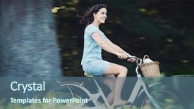  Presentation with summer - Cool new presentation design with park having fun on summer backdrop and a ocean colored foreground