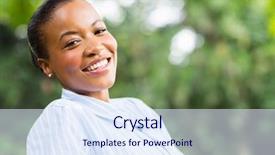  Presentation with black woman at gas station - Presentation theme featuring carefree young black woman sitting background and a sky blue colored foreground