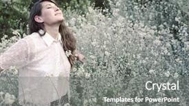  Presentation with freedom - Colorful slides enhanced with carefree young woman experiencing freedom within nature a styled fashion series backdrop and a gray colored foreground