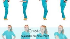  Presentation with nurse - Beautiful theme featuring careful-nurse-isolated-on-white backdrop and a arctic colored foreground