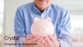  Presentation with piggy bank is evil - Cool new presentation design with carefully and smiling saving money backdrop and a lemonade colored foreground