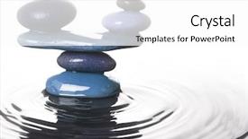  Presentation with balanced stones - PPT theme with carefully balanced stones in water background and a white colored foreground