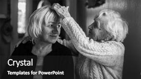  Presentation with caregiver - Slide set featuring caregiver - elderly woman with her adult background and a dark gray colored foreground