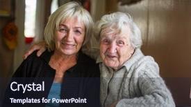  Presentation with caregiver - Beautiful presentation featuring caregiver - portrait of an elderly woman backdrop and a wine colored foreground