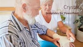  Presentation with caregiver - Slide deck having caregiver-from-the-nursing-service background and a coral colored foreground