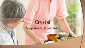  Presentation with meals - Presentation having caregiver preparing meals background and a lemonade colored foreground