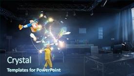  Presentation with childhood - Amazing slide deck having careless happy childhood mixed media backdrop and a ocean colored foreground