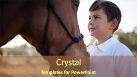  Presentation with ranch - Slide deck enhanced with caress - rider boy caressing a horse background and a tawny brown colored foreground