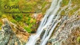  Presentation with falls - PPT theme having carew falls at summer sunny day background and a gold colored foreground