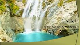  Presentation with falls - Beautiful slide deck featuring carew falls at summer sunny day backdrop and a mint green colored foreground