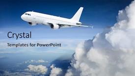  Presentation with cargo airplane - Audience pleasing PPT theme consisting of dangerous cargo - airplane in the sky backdrop and a  colored foreground