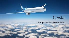  Presentation with cargo airplane - Theme with dangerous cargo - airplane in the sky background and a  colored foreground