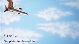  Presentation with cargo plane - Beautiful PPT theme featuring dangerous cargo - closeup of woman's hand flying backdrop and a sky blue colored foreground