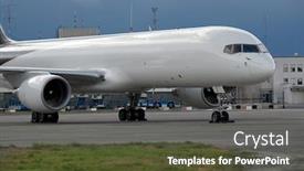  Presentation with cargo airplane - Slides consisting of cargo-airplane-parked background and a tawny brown colored foreground