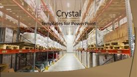  Presentation with manufacturing industry - Cool new presentation theme with cargo boxes storing at warehouse backdrop and a coral colored foreground