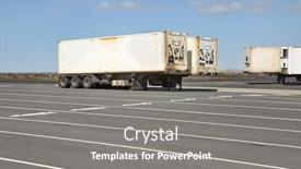  Presentation with parking lot - Slide deck having cargo-containers-in-truck-trailers background and a gray colored foreground