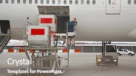 Presentation with airline industry - Audience pleasing presentation design consisting of cargo containers into an airline backdrop and a gray colored foreground