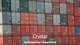  Presentation with cargo - Theme with cargo-containers-piled-on-top background and a tawny brown colored foreground
