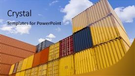  Presentation with cargo - Amazing presentation having cargo containers backdrop and a light blue colored foreground