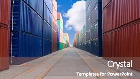  Presentation with cargo - Audience pleasing slide deck consisting of cargo containers backdrop and a violet colored foreground